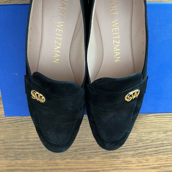 Stuart Weitzman Black Suede Loafers Size 8 - Picture 9 of 10